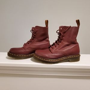 Red leather Dr. Martens